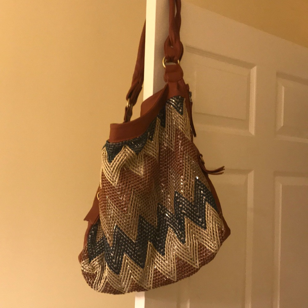 Big Buddha Woven Hobo Handbag